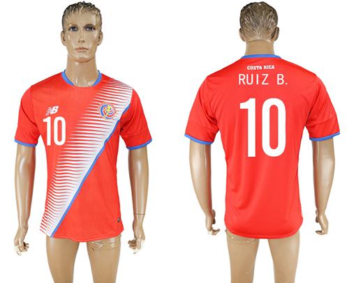 Costa Rica #10 Ruiz B. Home Soccer Country Jersey